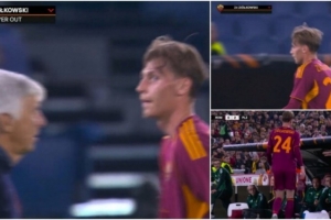 罗体：齐奥尔科夫斯基不满只踢30分钟就被换下，对首个丢球有责任